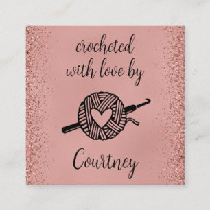 Cartão De Visita Quadrado Crocheted With Love