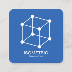 Cartão De Visita Quadrado Cubo Isométrico - Blueprint