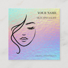 Cartão De Visita Quadrado Cuidados com a pele & Salão de Beleza