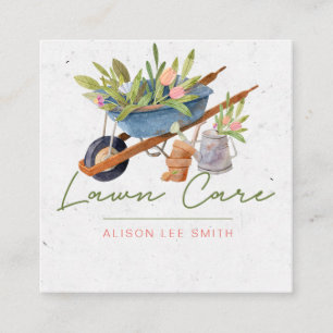 Cartão De Visita Quadrado Cuidados de jardim ou Paisagem
