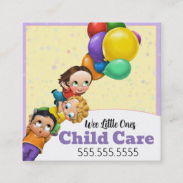 Cartão De Visita Quadrado Cuidados Infantis Babysitting Promo quadrado