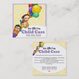 Cartão De Visita Quadrado Cuidados Infantis Babysitting Promo quadrado