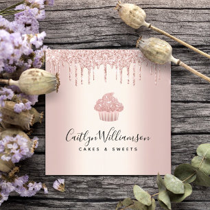 Cartão De Visita Quadrado Cupcake Bakery Odontologia Odontologia Chef Rosa D
