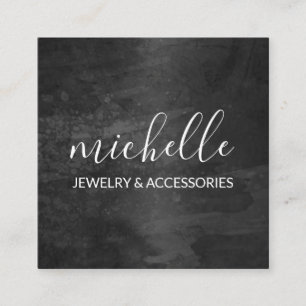 Cartão De Visita Quadrado Cursive sofisticado