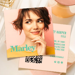 Cartão De Visita Quadrado Curta Foto Profissional Simples e Minimalista Mode