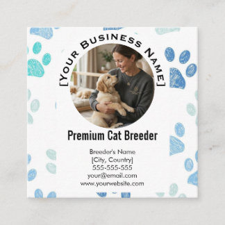 Cartão De Visita Quadrado Customizable Square Pet Breeder Business Card 