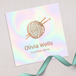 Cartão De Visita Quadrado Cute-Knitters Knitters Knitting Crochet Ball Cartã
