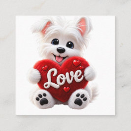 Cartão De Visita Quadrado  Cute Love Puppy Baby Desig