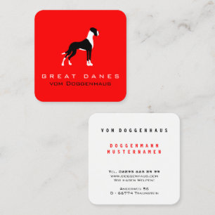 Cartão De Visita Quadrado Dane Boston Mantle em vermelho