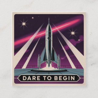Cartão De Visita Quadrado Dare To Begin