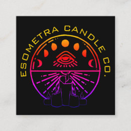 Cartão De Visita Quadrado Dark Neon Esoteric Artisan Candle Company