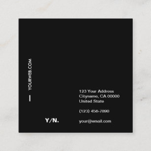 Cartão de visita quadrado de Black&White da