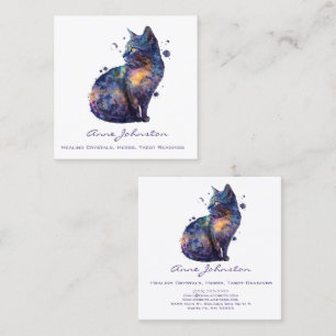 Cartão de visita Quadrado de Gatinho de Aquarela