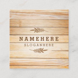 Cartão de visita quadrado de madeira à moda