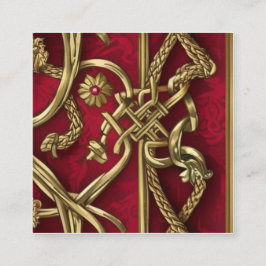 Cartão De Visita Quadrado décor médiéval rouge et or