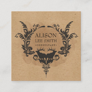 Cartão De Visita Quadrado Deers e ornamentos