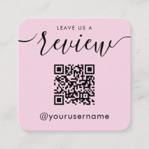 Cartão De Visita Quadrado Deixe-nos uma Hashtag de Instagram Rosa de Código