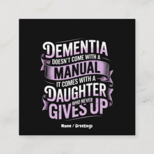 Cartão De Visita Quadrado Demência não vem com Alzheimer manual