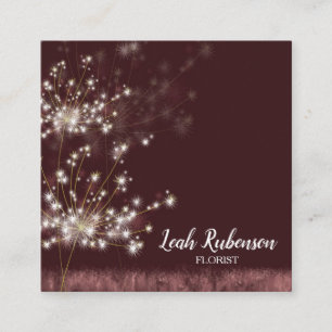 Cartão De Visita Quadrado Dentes-de-leão crepusculares bonitos