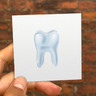 Cartão De Visita Quadrado Dentista minimalista do dente 3D dental