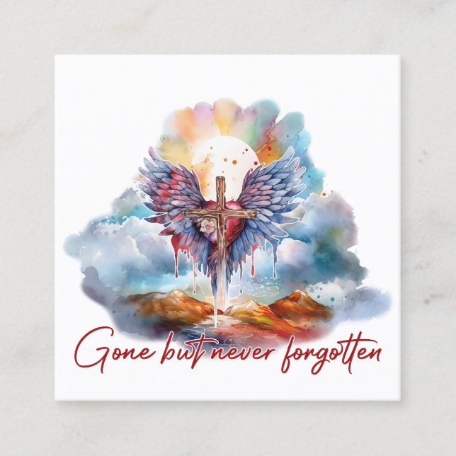 Cartão De Visita Quadrado Desaparecido mas nunca esquecido (Frente)