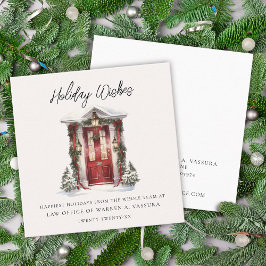 Cartão De Visita Quadrado Desejos de Férias Modernos para Negócios