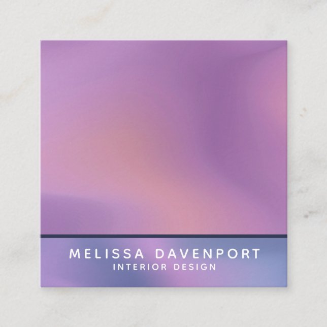 Cartão De Visita Quadrado Design abstrato roxo e rosado moderno (Frente)