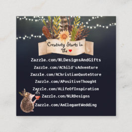 Cartão De Visita Quadrado Design azul