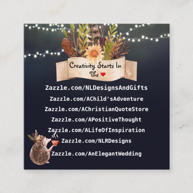 Cartão De Visita Quadrado Design azul (Frente)