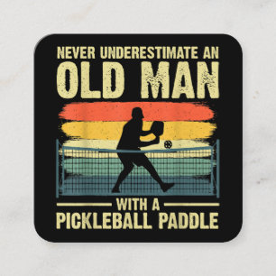 Cartão De Visita Quadrado Design De Bateria legal Para O Vovô Pickleball