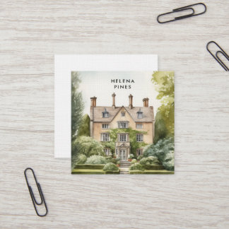 Cartão De Visita Quadrado Design de correios - paisagistas, corretores