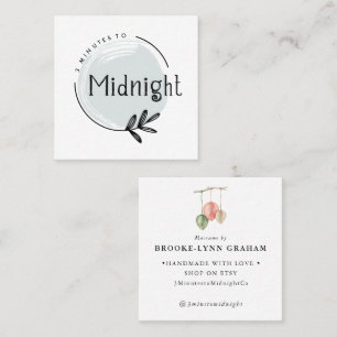 Cartão De Visita Quadrado Design de Logo Personalizado Brooke Macrame