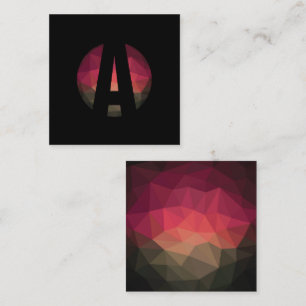 Cartão De Visita Quadrado Design de logotipo preto redondo monograma