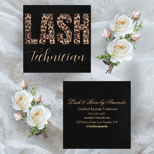 Cartão De Visita Quadrado Design de Minimização da Tecnologia de Lash de Imp