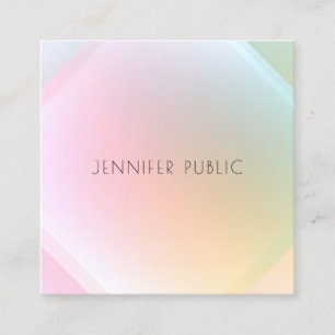 Cartão De Visita Quadrado Design de Modelo Colorido Moderno Elegante