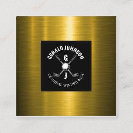 Cartão De Visita Quadrado Design de Monograma de Golfe Minimalista
