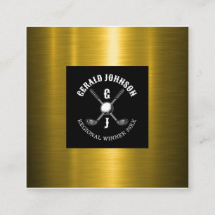 Cartão De Visita Quadrado Design de Monograma de Golfe Minimalista