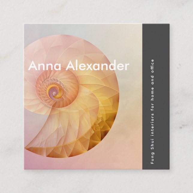 Cartão De Visita Quadrado Design de serenidade rosa 11 (Frente)