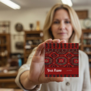 Cartão De Visita Quadrado  Design de tapete oriental antigo 