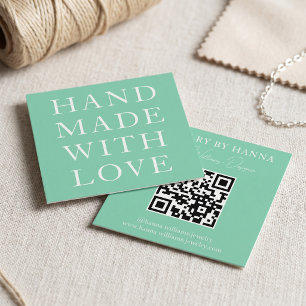 Cartão De Visita Quadrado Design de Tipografia Feito à Mão com Amor