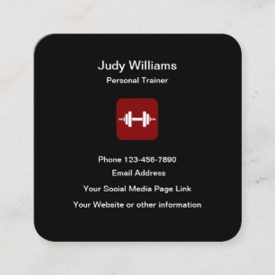 Cartão De Visita Quadrado Design de Treinador Pessoal Moderno