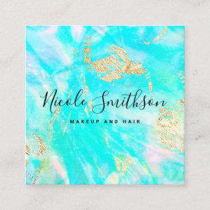 Cartão De Visita Quadrado design de turquesa