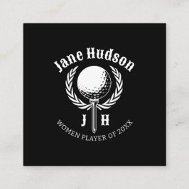 Cartão De Visita Quadrado Design do Monograma das Mulheres Elegantes