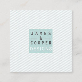 Cartão De Visita Quadrado Design elegante inclinado moderno da listra