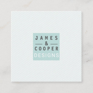 Cartão De Visita Quadrado Design elegante inclinado moderno da listra