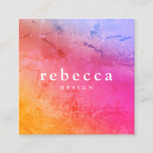 Cartão De Visita Quadrado design gráfico colorido brilhante abstrato