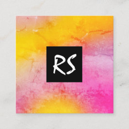 Cartão De Visita Quadrado Design gráfico colorido vibrante para abstrato ele