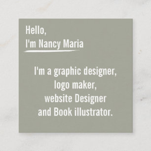 Cartão De Visita Quadrado Design gráfico minimal moderno em ardósia