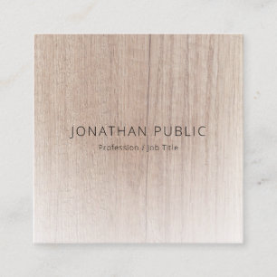 Cartão De Visita Quadrado Design simples moderna, madeira elegante, Modelo