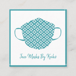 Cartão De Visita Quadrado Designer de Máscara de Face de Seamstress